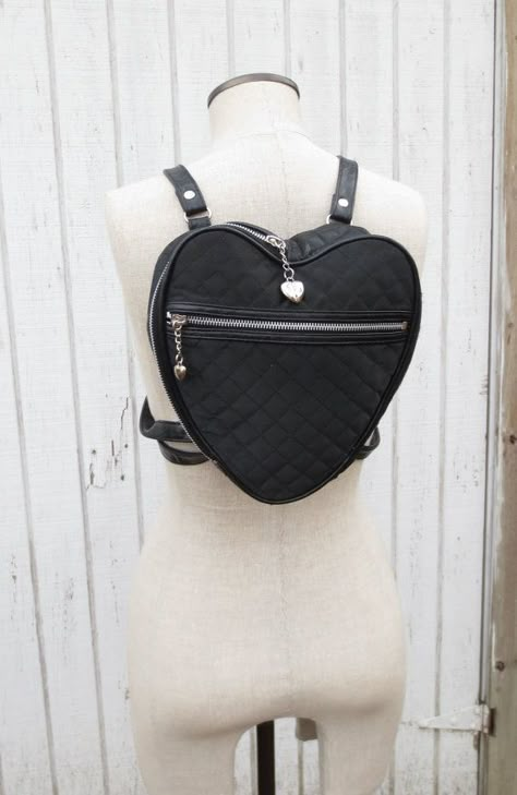 heart backpack Heart Backpack, Cute Affordable Heart-shaped Bag, Heart Shaped Backpack, Heart-shaped School Bag With Adjustable Strap, Elegant Heart-shaped Black Bag, Black Heart-shaped Everyday Bag, Mini Backpack Purse, Unique Backpacks, Quilted Backpack