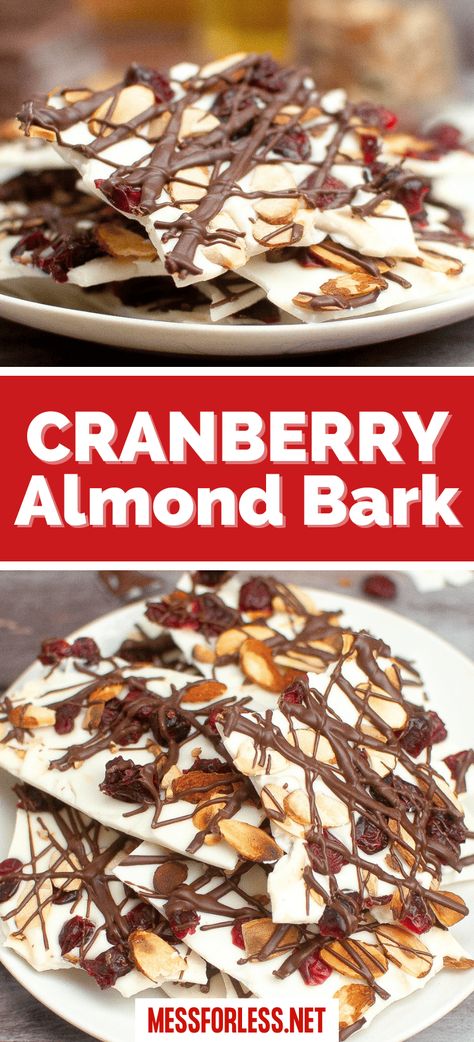 Looking for a quick and delicious treat? Our cranberry almond bark recipe is a perfect dessert and makes a great gift. Just 4 ingredients need to make this yummy bark! Things To Make With Almond Bark, Gluten Free Bark Recipes, Bark Recipes Healthy, What To Make With Almond Bark, Healthy Bark Recipes, Cranberry Bliss Bars Recipe, Almond Bark Recipes, Orange Scones Recipe, Pumpkin Cranberry Bread