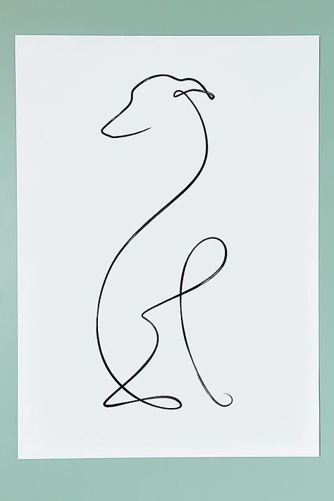 Saluki Art, Whippet Art, Greyhound Tattoo, Tatoo Dog, Dog Line Drawing, Dog Stencil, Grey Hound, Dog Line Art, Felt Bookmark