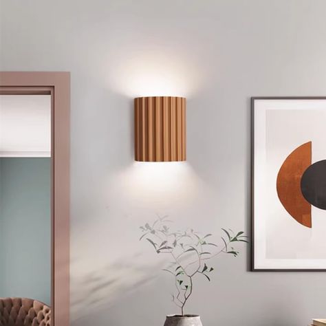 Orange Wall Mounted Lamp Resin Plaster Wall Sconce for Living Room Bedroom Stairs, Plug In Wall Lamp, Wall Mounted Lamps, Modern Wall Lights, Wall Fixtures, Led Wall Lamp, Wall Mounted Light, Minimalistic Design, Metal Lighting