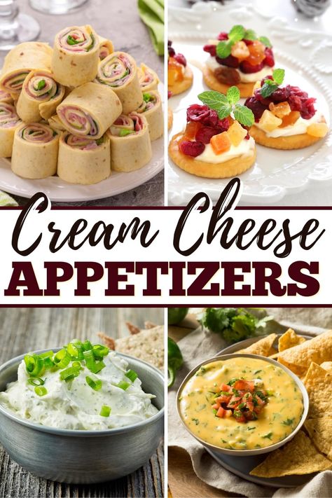 Easy Cream Cheese Appetizers, Cream Cheese Appetizers, Cheese Roll Ups, Cream Cheese Appetizer, Cheese Stuffed Mushrooms, Dill Pickle Chips, Cheese Roll, Cranberry Cream Cheese, Cream Cheese Dips