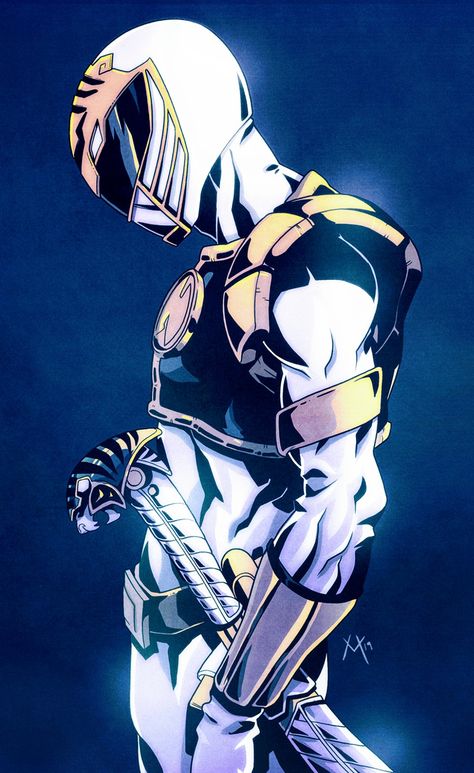 White Dragon Power Ranger, White Ranger Pfp, Street Fighter Power Rangers, Green Power Ranger Wallpaper, Power Rangers Comic Art, Green Power Ranger Tattoo, Power Rangers Background, White Ranger Tattoo, Power Ranger Fanart