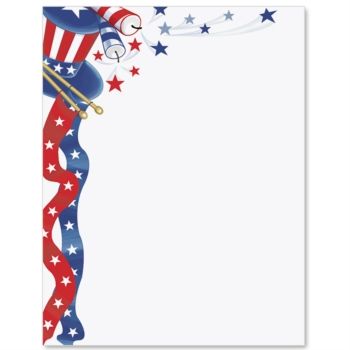 Fourth of July Letter Paper Creative Borders, 4th Of July Events, July Wallpaper, July Clipart, 4th Of July Wallpaper, Newsletter Ideas, Paper Border, Loteria Cards, Writing Papers