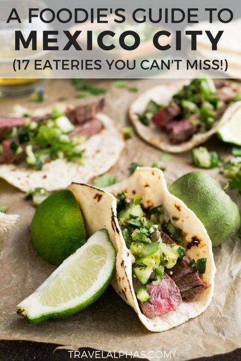 Want to know where to eat in Mexico city? Looking for the best Mexico City restaurants? This Mexico City foodie guide includes all of the best places to eat in Mexico City! From taco stands and markets, to fine-dining restaurants and casual eateries, these are the best restaurants to satisfy all of your foodie cravings! Tacos al pastor, chiles en nogada, chilaquiles, chicken with mole, and pan dulces are just a few of the dishes this guide covers. Mexico City Food, Flank Steak Tacos, Mexico City Restaurants, Mexico City Travel, Steak Tacos, Visit Mexico, Skirt Steak, México City, Tulum Mexico