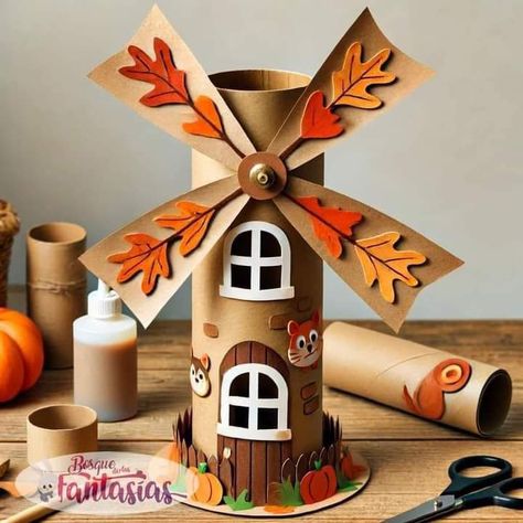 Autumn Decorations Kindergarten, Activities Kindergarten, Easy Art For Kids, Autumn Crafts, Toddler Art, Kid Activities, Paper Rolls, Childrens Crafts, Art Drawings For Kids