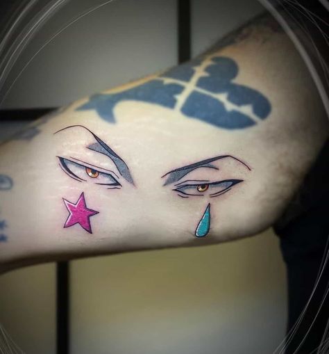 Hisoka Eyes, Hisoka Tattoo, Simplicity Tattoos, Phantom Troupe Tattoo, Eyes Tattoo, Phantom Troupe, Eye Tattoo, Anime Tattoos, Tattoos With Meaning