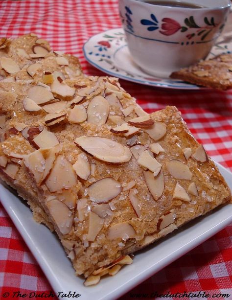 Dutch Food - Janhagel Almond Squares, Dutch Cookies, Almond Bars, Cinnamon Cookies, Dutch Recipes, Cinnamon Flavor, Hampton Roads, Christmas Baking, Just Desserts