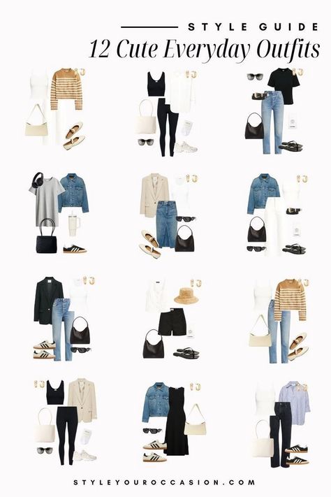 Cute Everyday Outfits Casual, Lazy Summer Outfit, Everyday Outfits Casual, Effortless Style Casual, Outfit Basics, Outfits Neutral, Outfit Ideas For School, Simple Casual Outfits, What To Wear Fall