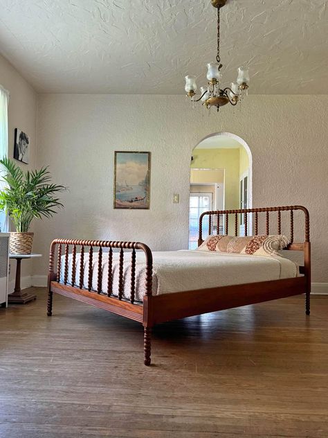 Vintage ‘Jenny Lind’ Style Full Size Bed Jenny Lind Bed Girl Room, Spool Bed, Jenny Lind Bed, Bed Girl, Jenny Lind, Spring Meadow, Full Size Bed, Rock Solid, Maine House