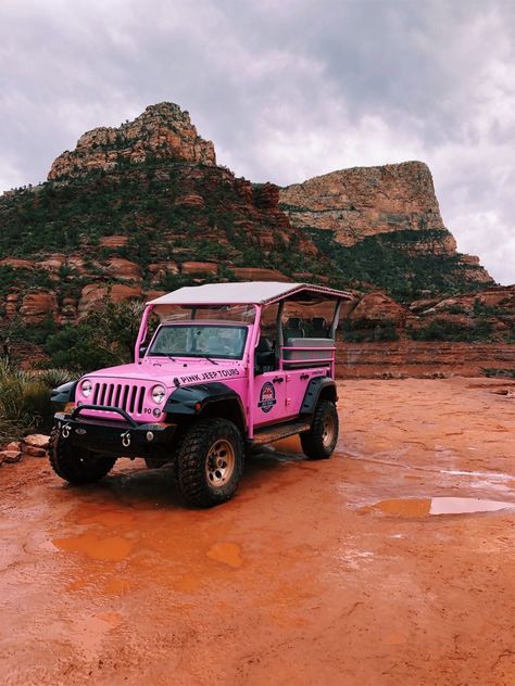 Girls Weekend Getaway, Pink Jeep, Arizona Desert, Girls Getaway, Sedona Arizona, Winter Adventure, Jeep Life, Weekend Vibes, Summer Travel