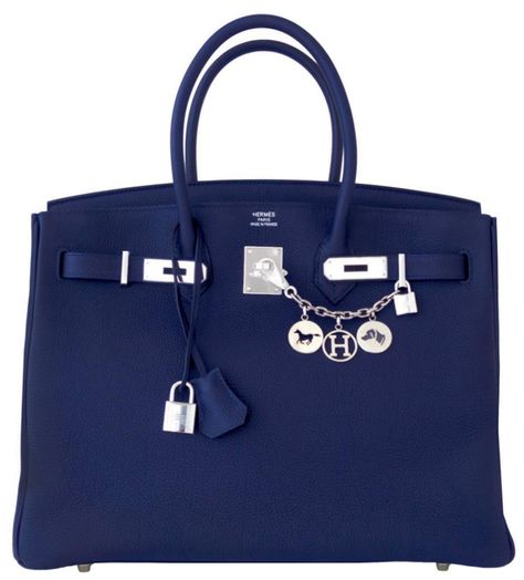 #Hermes Birkin #Bag Navy Blue Nuit Togo Palladium Hardware Blue Birkin, Dream Bags, Colorful Handbags, Handbag Outfit, Perfect Handbag, Popular Bags, Luxury Purses, Hermes Handbags, Hermes Bags