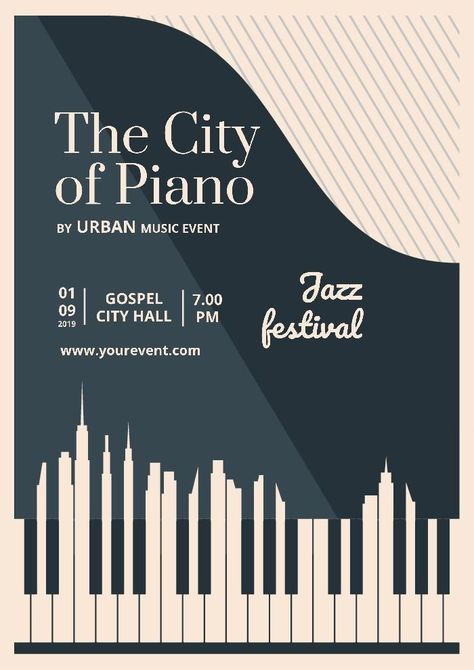 Recital Poster, Piano Poster, Classical Music Poster, Piano Concert, Concert Poster Design, Piano Recital, Class Poster, Concert Flyer, Editing Tool