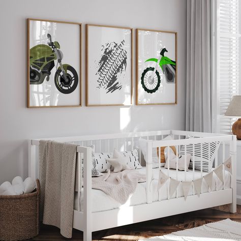 Excited to share the latest addition to my #etsy shop: Dirt and Sports Bike Wall Art Decor, Great Sports Enthusiast Bike Posters, Cool Tire Mark Printable, Fantastic Outstanding Racing Wall Print https://etsy.me/3Y51Sf2 #bedroom #traveltransportation #birthdaypartygift #nurserygallerywall #digitaldownload #babynurserydecor #babyshowerboy #dirtbikekids #boysroomart Kid Boy Bedroom, Simple Boys Room, Bike Posters, Bike Wall Art, Tire Marks, Gallery Wall Nursery, Bike Wall, Sports Bike, Future Room