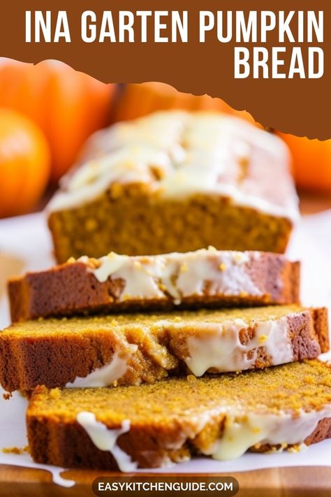 Looking for a great pumpkin bread recipe? This one from Ina Garten is sure to please your taste buds! Learn how to bake this delicious treat and bring the holiday spirit to your home. Ina Garten Pumpkin Pie, Recipes For Soup, Pumpkin Bread Easy, Kitchen Guide, Pumpkin Pie Recipe, Bread Easy, Pumpkin Bread Recipe, Best Pie, Great Pumpkin