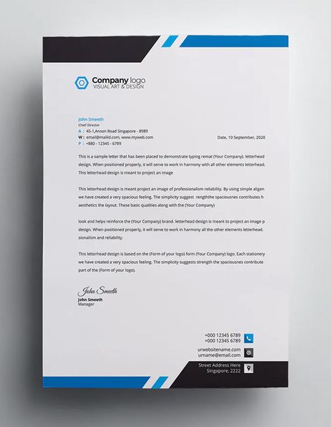 Letterhead Template Vector EPS. Download Document Header Design, Ideas For Presentation, Powerpoint Presentation Ideas, Letterhead Design Inspiration, Letterhead Sample, Cheap Logo Design, Company Letterhead Template, Ebook Template Design, Corporate Event Design