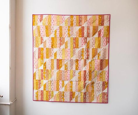 This quilt is the Happy Stripes Quilt by Emily Dennis of Quilty Love made with the Sunbeam fabric collection by Rashida Coleman Hale for Ruby Star Society Fabrics. It's so sunny! Happy Stripes Quilt, Stripes Quilt, Quilty Love, Ruby Star Society, A Ray Of Sunshine, Striped Quilt, Cozy Quilts, Ray Of Sunshine, Star Ruby