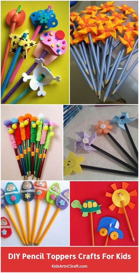 Pencil Toppers Diy, Pencil Topper Crafts, September Crafts, Pen Toppers, Pencil Crafts, Diy Preschool, Toppers Diy, Diy Pencil, Flower Pens