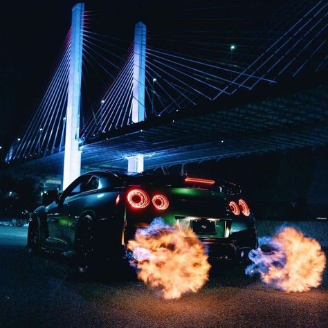 nissan gtr flaming exhaust Cars With Flames, Car Exhaust Fire, Car Spitting Flames, Gtr Flames, Gtr Exhaust, Nisan Gtr, Gtr Wallpaper, Car Flames, Nissan Gtr 35