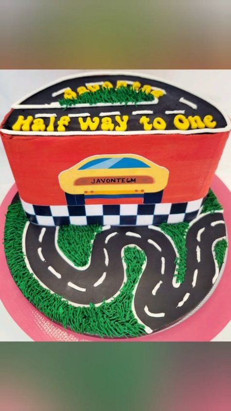 Half Birthday Cake, Smooth Buttercream, Half Birthday Cakes, Cake Scraper, Tall Cake, Half Birthday, Shopify Store, Big Deal, Race Car