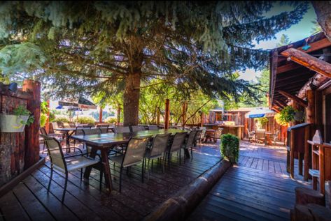 You'll find plenty of outdoor dining pace in the small towns like Polson that sit on the shores of Flathead Lake, but nothing compares to this. Flathead Lake Montana, Montana Trip, Lake Montana, Montana Travel, Flathead Lake, Big Sky Montana, Big Sky Country, Montana Wedding, Serving Drinks