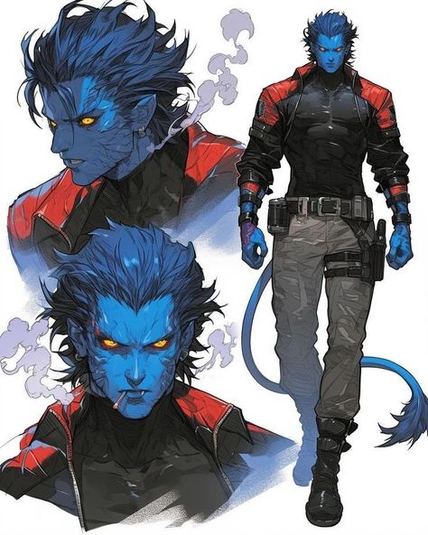 Nightcrawler Marvel, Nightcrawler Xmen, Xman Marvel, Marvel Character Design, Marvel Superheroes Art, Marvel Characters Art, Arte Dc Comics, Uncanny X-men, The Punisher