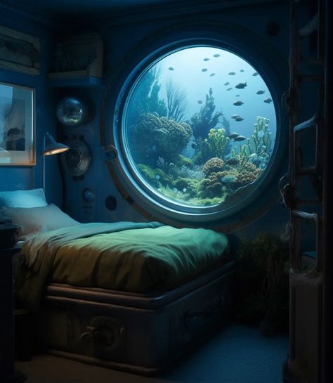 Underwater Bedroom, Modern Teen Boy Bedroom, Jungle Themed Bedroom, Underwater Room, Star Wars Bedroom, Underwater House, Unusual Hotels, Sustainable Flowers, Underwater Theme