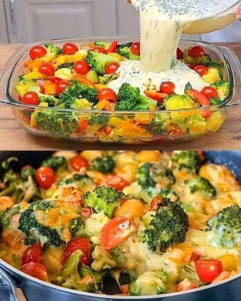 Ina Garten Recipes🍟🥣🍔🍕 | I eat vegetable casserole day and night and lose weight quickly | Facebook Baked Broccoli, Low Calorie Vegetables, Vegetable Casserole Recipes, Veggie Casserole, Baby Kale, Vegetable Casserole, Kale Recipes, Cheese Casserole, Juicy Tomatoes