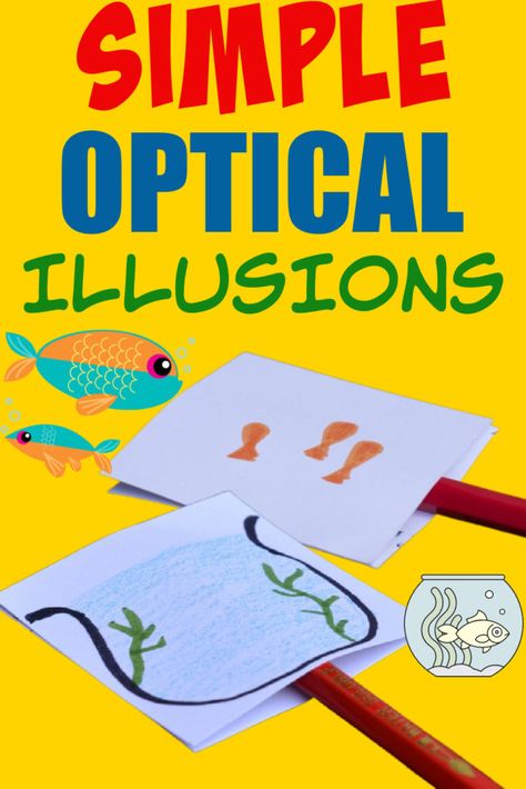 Diy Optical Illusions, Moving Crafts, Optical Illusions Games, Simple Optical Illusions, Optical Illusions For Kids, Art Games For Kids, Image Illusion, Illusion Tricks, Eye Illusions