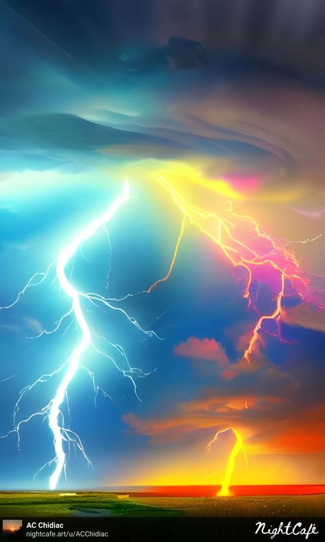 Lightning Bolt Wallpaper, Rockstar Makeup, Lightning Bolt Art, Rainbow God, Lightning Wallpaper, Colorful Lightning, Bolt Art, Rainbow Lightning, Lightning Bolt Tattoo