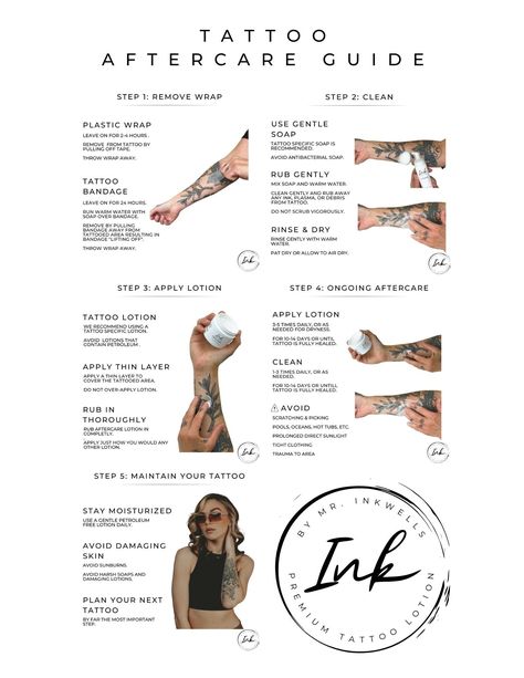 How To Take Care Of Your Tattoo in 5 Easy Steps: The Ultimate Guide To – MrInkwells Tattoo Aftercare Instructions, After Tattoo Care, After Tattoo, Tattoo Care Instructions, Enough Tattoo, Light Tattoo, Healing Tattoo, Tattoo Care, Tattoo Aftercare