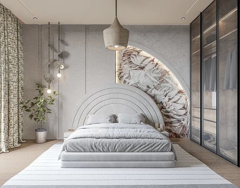 Master bedroom on Behance Kids Bed Design, Simple Bed Designs, Bedroom Design Modern, Bed Back Design, Unique Bedroom Design, Bedroom Interior Design Luxury, Modern Bedroom Interior, Kids Interior Room, Bedroom Decor Design