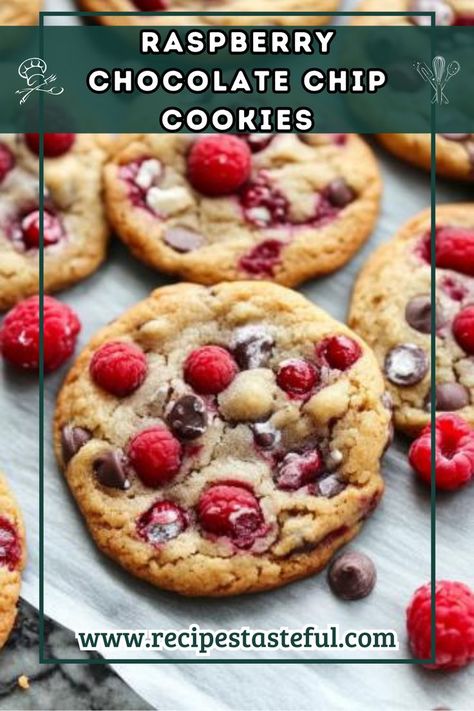 These delightful Raspberry Chocolate Chip Cookies perfectly combine the richness of semi-sweet chocolate with the tartness of fresh raspberries, creating an irresistible treat for any occasion. Semi Sweet Chocolate Chip Recipes, Chocolate Chips Recipe Desserts, Raspberry Chocolate Chip Cookies, Raspberry Chocolate Chip, Cupcake Baking, Raspberry Chocolate, Fresh Raspberries, Chocolate Chip Recipes, Womens Ministry