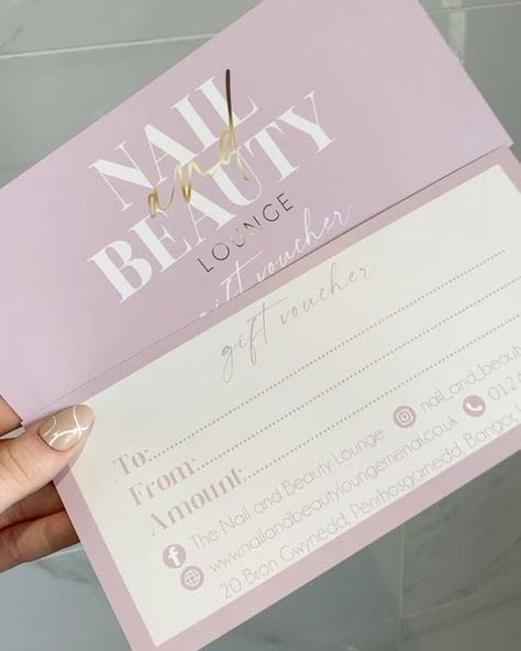 Salon Gift Card, Nail Room Ideas, Gift Voucher Design, Voucher Design, Beauty Business Cards, Gift Card Design, Price List Template, Nail Room, Gift Certificate Template