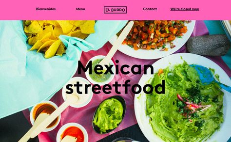 El burro Restaurant Website Design Inspiration, Website Color Themes, Flat Design Website, Layout Reference, Restaurant Website Design, Website Color Schemes, Mexican Street Food, Hex Color, Color Pantone