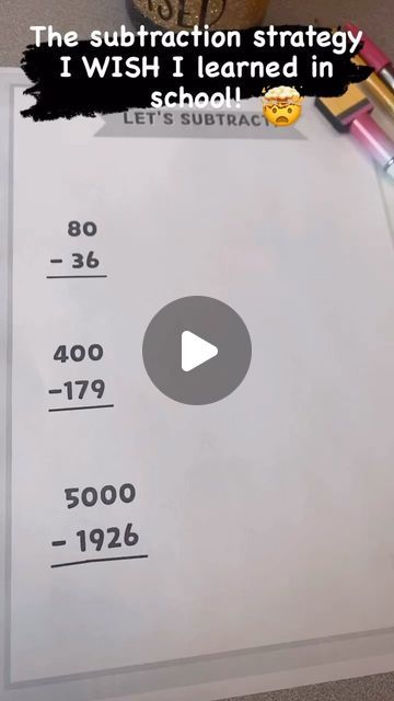 Rebecca McDonagh on Instagram: "Here’s how it works! 👇  This strategy, called compensation, is a super easy alternative for kids (and adults!) who struggle with regrouping (or borrowing for my peeps born in the 80s and 90s like me!) across multiple zeroes.   💾Don’t forget to LIKE and SAVE this for later and FOLLOW for more fun math hacks and resources! ➕➗➖✖️  ⭐️When your whole number has a zero in the final place value(s), you can subtract one from both the whole and the part and the difference between the two numbers will stay the same!   ⭐️In subtraction (this does not work with addition- check out my other videos for addition hacks!), you can add or remove value from either number to create a compatible number to work with, as long as you do the same to both numbers.   ⭐️For example: How To Teach Borrowing In Subtraction, How To Subtract, Addition Tricks, Math Daily 3, Subtracting With Regrouping, Subtraction Across Zeros, Subtraction With Borrowing, Maths Help, Addition And Subtraction With Regrouping