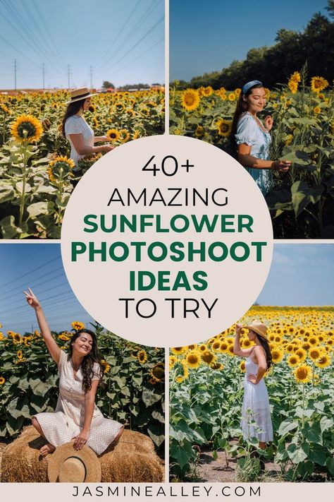 Are you ready to add a splash of golden aesthetic to your feed? Dive into my blog post for 47 creative sunflower photoshoot ideas. Whether you’re twirling in a field of sunflowers or bringing that sunny vibe indoors, I’ve got all the tips and tricks to make your sunflower photoshoot pop. So grab your camera, find your light, and create some magic! Don’t forget to share your snaps with me – I can’t wait to see the sunshine you capture! Click the pin to check out the full post. Posing In Sunflower Field, Sunflower Farm Outfit Ideas, Posing With Sunflowers, Photo Ideas In Sunflower Fields, Sunflower Field Poses Family, Sunflower Outfit Photoshoot, Outfit Ideas For Sunflower Photos, Sunflower Photo Session, Sunflower Pics Photography