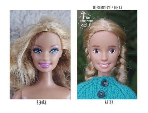 A Mom Removes Make-Up From Dolls to Make Them Look More Realistic (10+ Photos) / Bright Side Earth For Kids, Sonia Singh, Realistic Barbie, Local Thrift Stores, Child Doll, Doll Crafts, Bright Side, Famous Women, Real Girls