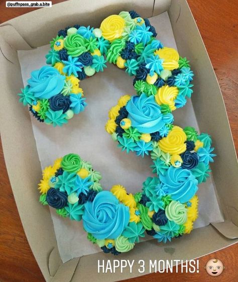 Pull Apart Cake Numbers, 9 Cupcake Cake, 6 Cupcake Cake Number, Number 3 Cupcake Cake Pull Apart, Pull Apart Number Cupcakes, 3 Cupcake Cake Number, Number Pull Apart Cupcakes, Cupcake Numbers, Number 3 Cupcake Cake