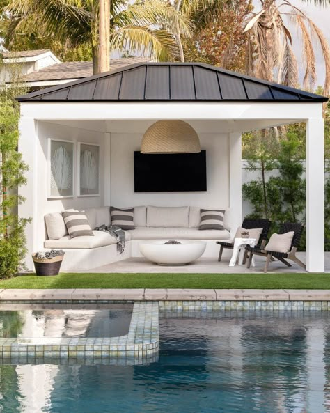 Patio Tile Ideas, Tile Pattern Ideas, Newport Beach Homes, Rustic Fire Pits, Fire Pit Ideas, Backyard Shade, Pool Cabana, Patio Inspiration, Patio Tiles