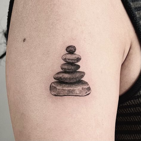 The cutest cairn. From my flash! Thanks Jasmine 😊🙏 #tattoos #blackandgreytattoo #microrealism #blackandgreyrealism #blackandgreyrealismtattoo #naturetats #cairntattoo #cairn #tattooartist #denvertattoo #denvertattooartist #denvertattoos #titletattoostudios #tattooshop #realismtattoo #microrealismtattoo Stack Of Rocks Tattoo, Rock Stack Tattoo, Rock Cairn Tattoo, Rocks Tattoo Stone, Cairn Tattoo, Rocks Tattoo, Stones Tattoo, Microrealism Tattoo, Nature Games