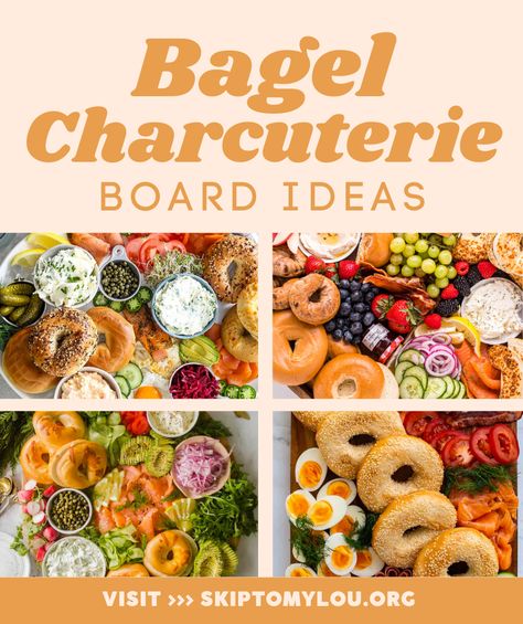 Bagel Breakfast Charcuterie Board Ideas, Healthy Brunch Board, Bagels Brunch Ideas, Bagel Charcuterie Board Ideas Simple, Donut And Bagel Bar, Charcuterie Board Bagels, Bagel Brunch Boards, Brunch Bagel Charcuterie Board Ideas, Mini Bagel Charcuterie Board