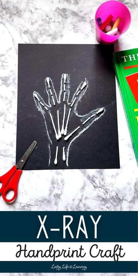 Human Body Craft Preschool, X Ray Preschool Craft, Bones Activity For Preschool, Human Body Crafts For Kids, Skeletal System Activities, Human Body Crafts, Homeschool Science Lessons, Skeleton Craft, Human Body Worksheets