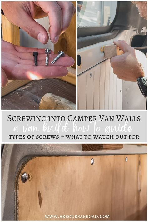 Van Walls, Types Of Screws, Camper Van Build, Small Camper Vans, Diy Caravan, Airstream Living, Campervan Ideas, Best Campervan, Camper Reno