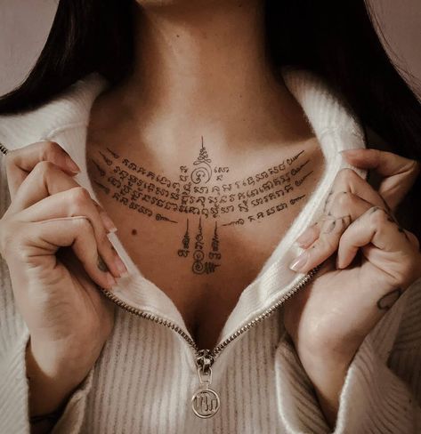 101 Best Sak Yant Tattoo Ideas That Will Blow Your Mind 11 Outsons San Yant Tattoo, Sal Yant Tattoo, Sak Yant Tattoo Women, 24 Tattoo, Filler Tattoo Designs, Yantra Tattoo, Khmer Tattoo, Lightning Tattoo, Buddhist Tattoo