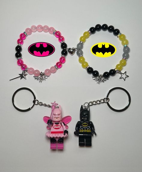 Batman + Batfairy bracelets and keychains!!! 🦇💕🧚‍♀️what do you guys think? Should we release?? • • • • • • • • • #batman #batgirl #reels #reelsinstagram #reelsofinstagram #braceletsoftheday #bracelets #pulseiras #matchingbracelets #couplebracelets #beadedbracelets #braceletsofinstagram #makingbracelets #jewelrygram #explorepage #explorepage++ #fyp #batman🦇 #viral #legokeychain #lego #legobatman #batmanlego #dccomics #batfairy #fairy Batman Bracelet, Batman Batgirl, Girly Bracelets, Diy Kandi Bracelets, Colorful Bead Bracelets, Matching Couple Bracelets, Cute Friendship Bracelets, Homemade Bracelets, Kandi Bracelets