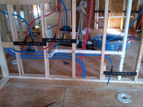 Pex Plumbing Diagram, Pex Plumbing Diy, Plumbing Rough In, Plumbing Diagram, House Plumbing, Pex Plumbing, Toilet Sink, Plumbing Drains, Plumbing Installation