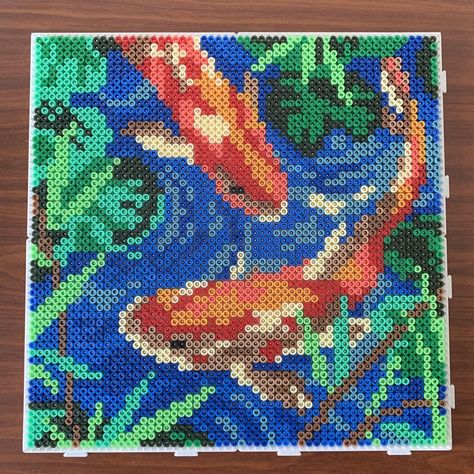 Iron Beads Pattern, Big Perler Bead Patterns, Cool Perler Bead Patterns, Huichol Pattern, Melt Beads Patterns, Hamma Beads Ideas, Pearl Beads Pattern, Easy Perler Beads Ideas, 3d Perler Bead