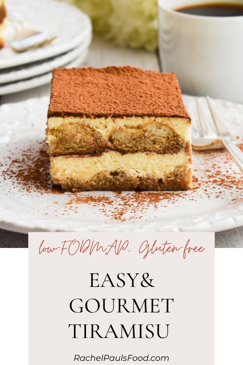 Low Fodmap Cake Recipes, Low Fodmap Dessert Recipes, Fodmap Dessert Recipes, Fodmap Sweets, Low Fodmap Dessert, Gluten Free Tiramisu, Low Fodmap Desserts, Ibs Friendly Food, Fodmap Desserts