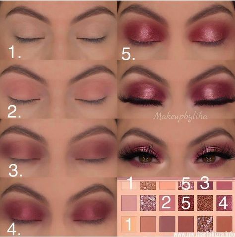 Huda Beauty Eyeshadow Palette, Huda Beauty Eyeshadow, Mekap Mata, Trendy Eyeshadow, Nude Palette, Makeup Tutorial Eyeshadow, Eye Makeup Steps, Makeup Step By Step, Makijaż Smokey Eye