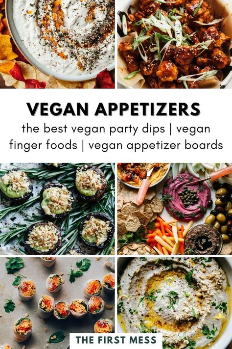 This roundup of vegan appetizers is a thorough source of inspiration for your Christmas menu planning and Thanksgiving menu ideas. In this post, we have vegan finger foods, vegan gluten free holiday appetizers, grab and go snacks, dairy free dips, and even some vegan fancy appetizers if you’re in the mood. If you're looking for veggie bites appetizers or vegan appetizer board options, check this post out Finger Foods Vegan, Gluten Free Holiday Appetizers, Vegetarian Christmas Appetizers, Vegan Appetizer Recipes, Gluten Free Thanksgiving Appetizers, Gluten Free Dairy Free Appetizers, Vegan Appetizers Easy, Gluten Free Finger Foods, Grab And Go Snacks